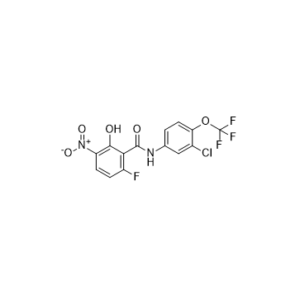 N-(3-chloro-4-(trifluoromethoxy)phenyl)-6-fluoro-2-hydroxy-3-nitrobenzamide