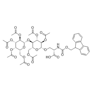 N-(((9H-fluoren-9-yl)methoxy)carbonyl)-O-((2R,3R,4S,5R,6R)-3,4-diacetoxy-6-(acetoxymethyl)-5-(((2S,3R,4S,5S,6R)-3,4,5-triacetoxy-6-(acetoxymethyl)tetrahydro-2H-pyran-2-yl)oxy)tetrahydro-2H-pyran-2-yl)-L-serine