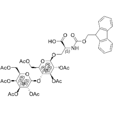 N-(((9H-fluoren-9-yl)methoxy)carbonyl)-O-((2R,3R,4S,5R,6R)-3,4-diacetoxy-6-(acetoxymethyl)-5-(((2S,3R,4S,5S,6R)-3,4,5-triacetoxy-6-(acetoxymethyl)tetrahydro-2H-pyran-2-yl)oxy)tetrahydro-2H-pyran-2-yl)-L-serine