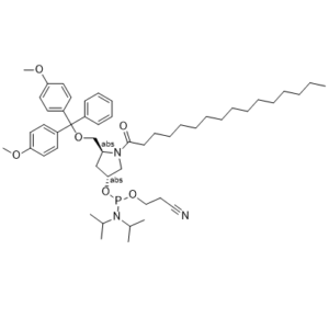Phosphoramidous acid, N,N-bis(1-methylethyl)-, (3R,5S)-5-[[bis(4-methoxyphenyl)phenylmethoxy]methyl]-1-(1-oxohexadecyl)-3-pyrrolidinyl 2-cyanoethyl ester