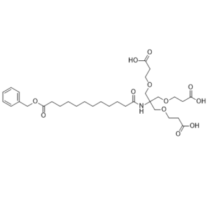3,3'-((2-(12-(benzyloxy)-12-oxododecanamido)-2-((2-carboxyethoxy)methyl)propane-1,3-diyl)bis(oxy))dipropionic acid